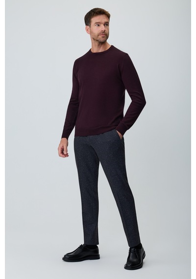 Morven Erkek Mor Basic Bisiklet Yaka Triko 27kc017005309 Mor