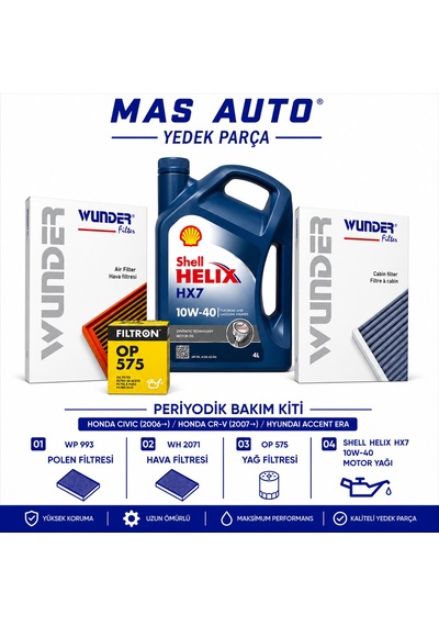 Honda Civic 1.8 İ-vtec Honda Cr-v 2.0 İ-vtec Hyundai Accent Era 1.4 1.6 Periyodik Bakım Seti