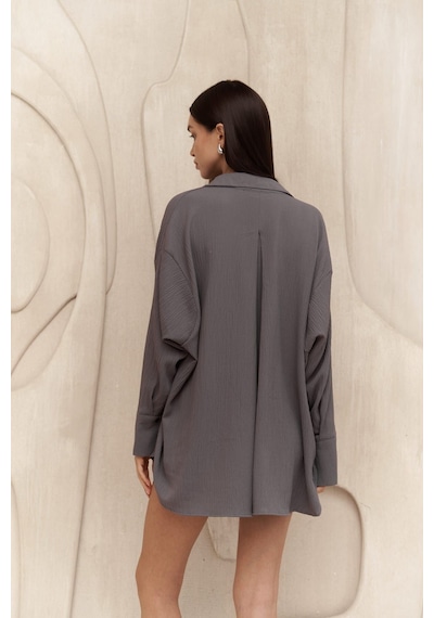 Mai Collection Mai Studios Co. Durres Füme Oversize Gömlek Füme