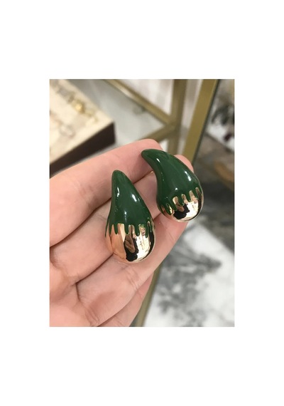 Vip Seri Gold Detaylı Küpe Altın - Model 597