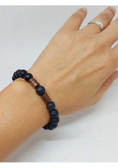 Lav & Oniks Taşı 8mm Unisex Tasarım Bileklik Hawaii Model 9028 Çok Renkli