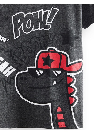 Denokids Yıldızlı Dino Erkek Çocuk 2'li Pijama Takım Renkli Çok Renkli