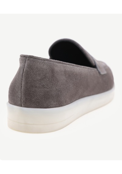 Yargıcı Süet Deri Loafer Gri