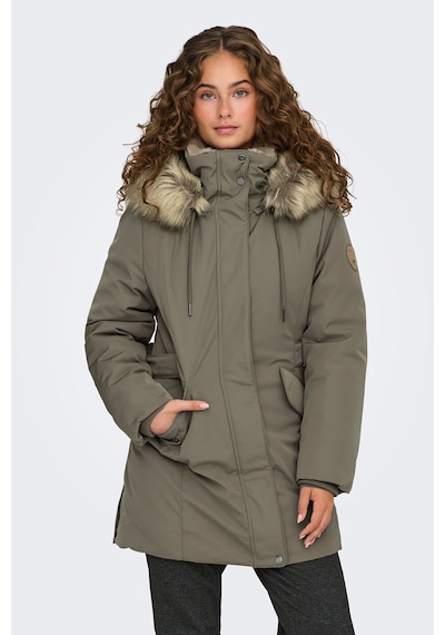 Only Kadın Onlnewprıska Kapüşonlu Uzun Parka 15300627 Haki