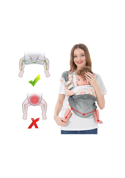 Iulonee Ayarlanabilir Ergonomik Bebek Sling Taşıyıcı Nefes Alabilir, Tek Omuzda Taşınabilir Portbebe