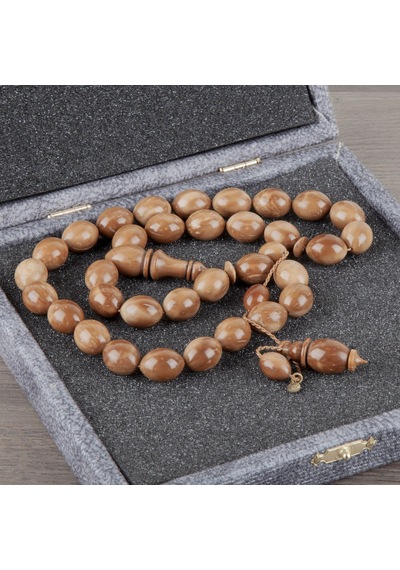 Kuka Beyzi Kesim 12.5x16mm Tesbih Kahverengi