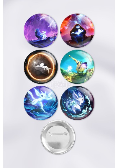 Ori And The Will Of The Wisps Video Oyun Çanta Süsü İğneli Buton Rozet Seti 6 Adet Altılı