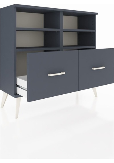 Arges Şifonyer 4 Raflı 2 Çekmeceli 88x30x80 Antrasit-antrasit Antrasit Arges Şifonyer 4 Raflı 2 Çekmeceli 88x30x80 Antrasit-antrasit Antrasit