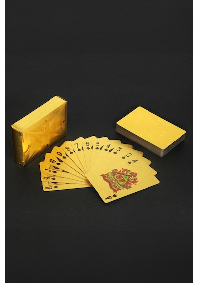 Gold Kurukafa İskambil Kağıdı Pvc Su Geçirmez Oyun Kağıdı Cin500
