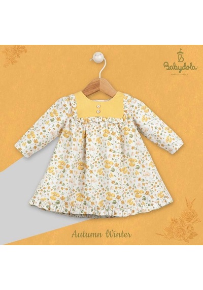Babydoll Elbise Babydola Ekru Koyu Sarı