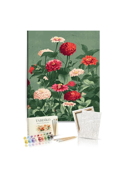 Sayılarla Boyama Seti 40 x 50 CM Tuval Şasesine Gerili Mevsim Çiçeği