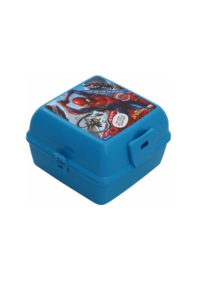Spiderman 4 Bölmeli Plastik Beslenme Kutusu Mavi Otto-42574