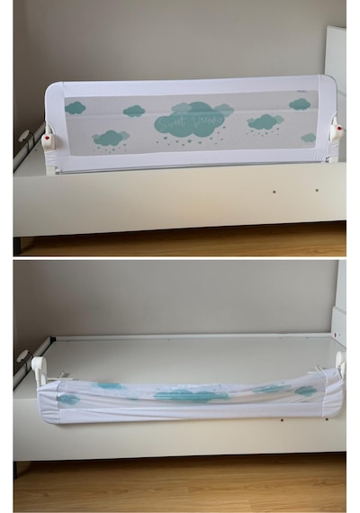 Wellgro Littles 150 48 CM Yatak Bariyeri Çocuk Yatak Korkuluğu Yeşil