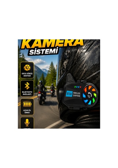 1080p Full Hd Motosiklet Kask Kamerası Bluetooth 5.4 3000 Mah Batarya