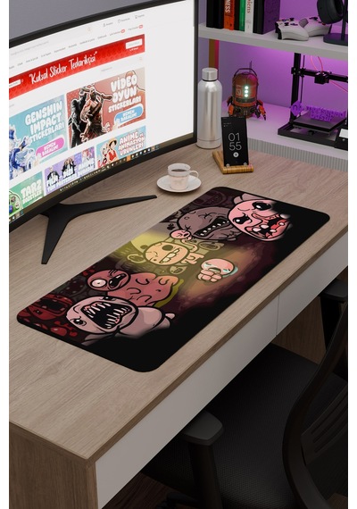 Binding Of Isacc Kaymaz Dikişli Kauçuk Oyuncu Mousepad V3 - 70x30 Xl Gaming Mouse Pad Fare Altlığı