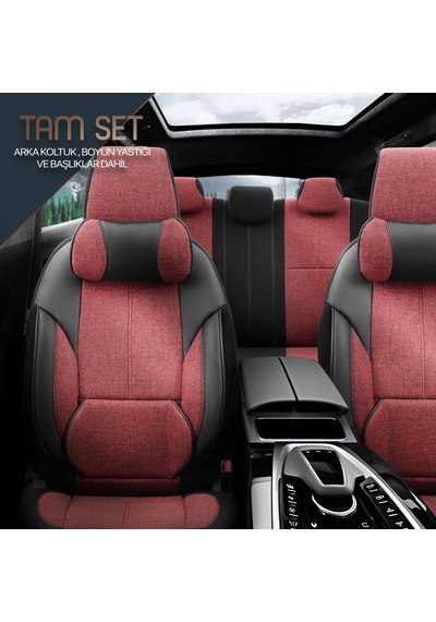 Otom Voyager Design Boyun ve Bel Destekli Ultra Konforlu Universal Koltuk Kılıfı Tam Set