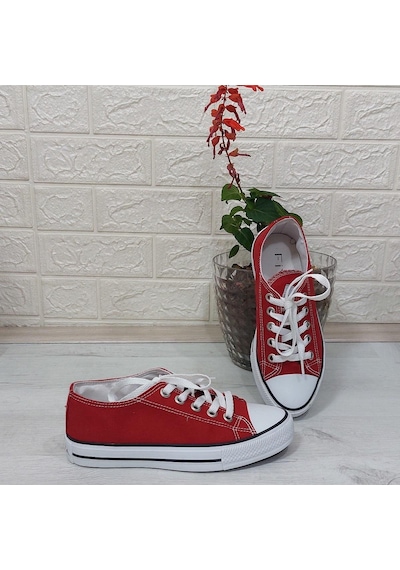 Fiyra 554 Kırmızı Kısa Unisex Sneaker Keten Spor Ayakkabı 001