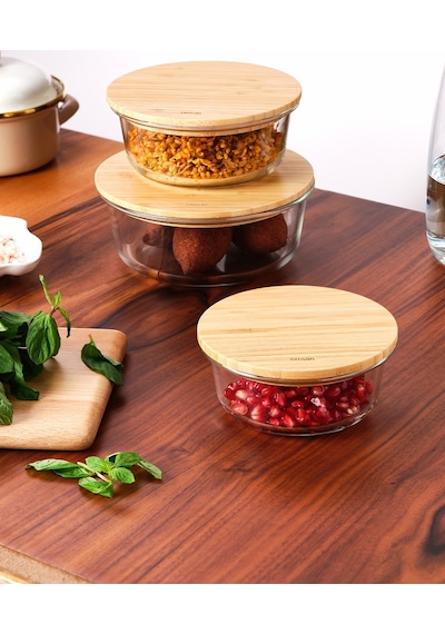 Emsan Naturel 650 Ml Dikdörtgen Borosilikat Saklama Kabı Çok Renkli