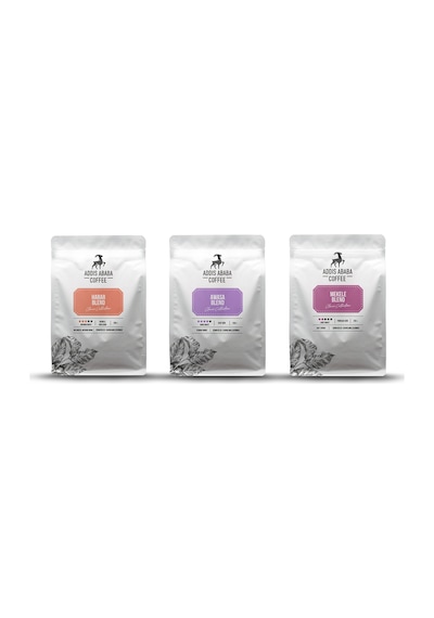 Addis Ababa Etiyopya 3'lü Deneme Seti Espresso Çekirdek Kahve 3 x 250 G Sert Bitter- Dengeli - Çiçeksi