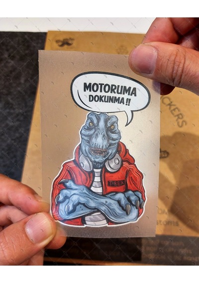 Wrn32 Motoruma Dokunma Kizgin Dinazor Sticker