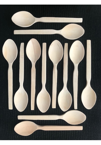 Ahşap Kaşık 27 Cm Tahta Kaşık 12 Adet