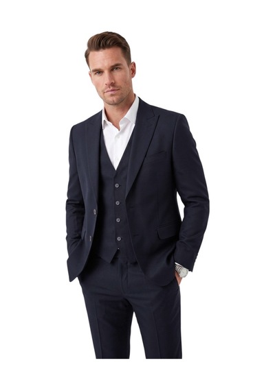 Deepsea Erkek Slim Fit Dar Kesim 3'lü Koyu Lacivert Takım Elbise Yelekli Çift Düğme Çift Yırtmaç Takım 2600509 Deepsea Erkek Slim Fit Dar Kesim 3'lü Koyu Lacivert Takım Elbise Yelekli Çift Düğme Çift Yırtmaç Takım 2600509