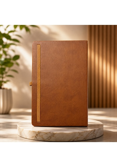 Şık Tasarım Lastikli Ajanda/defter - 4 Farklı Renk Seçeneği Kahverengi
