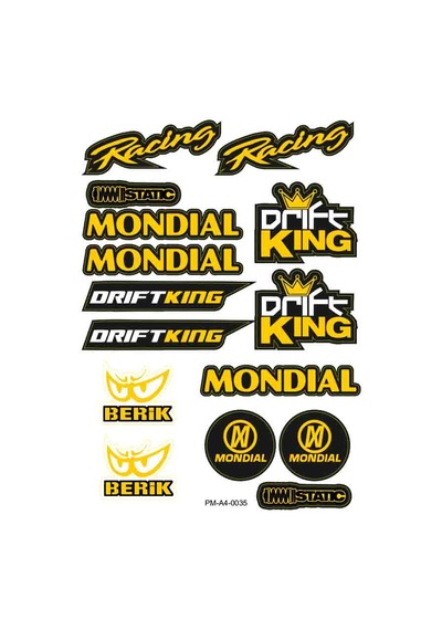 Sticker Seti Mondial Drift Motosiklet A4 Ebatı 04 Nötr
