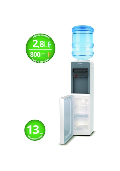 Kiwi KWP-8553 Sıcak Soğuk Ilık Musluklu Su Sebili Beyaz