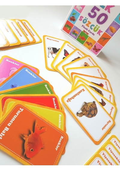 Ilk 50 Sözcük Flash Cards Eğitici Kartlar Çocuk Eğitim