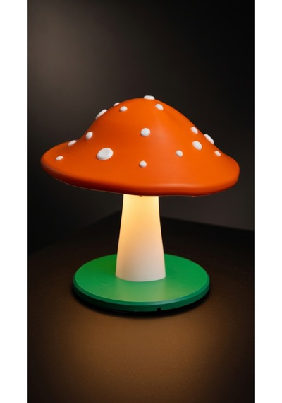 Dekoratif Mantar Gece Lambası - 3d Tasarım Estetik Oda Dekoru - Hediyelik Masa Lambası Mood Light Turuncu