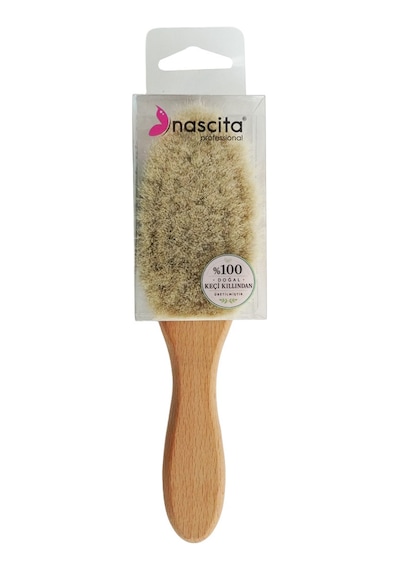 Nascita Doğal Keçi Kılı Ahşap Bebek Saç Fırçası 18,5 5 Cm Nasbathk0015t