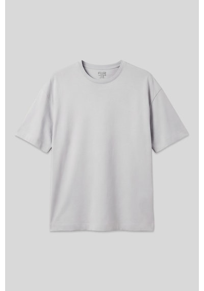 Air Jones Tommy Life Taş Pamuklu Kalın Yumuşak Dokulu Oversize Fit Basic Erkek T-shirt - 88377 Taş