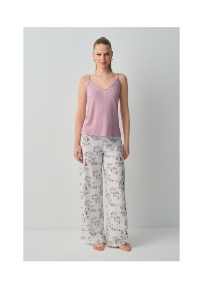 Suwen Flower Atlet Pantolon Pijama Takımı Wsh10510042846 Çok Renkli