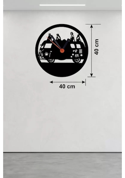 Fitness Motivasyon Tasarım Ahşap Duvar Saati - 40x40 Cm Sporcu Hediyesi Çok Renkli
