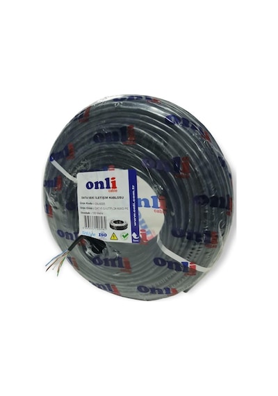 Onli Cat6 Kablo 24AWG Dış Ortam 100mt Siyah