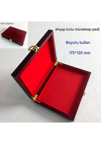 Büyük Boy Ahşap Dekor Kırmızı Istampa 175 125mm Mürekkep Baskı Pedi Karışık