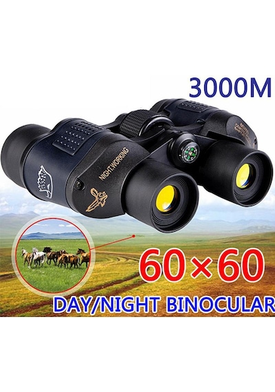 Gece Görüşlü HD Ultra Net Kırmızı Filmli Dürbün 60 x 60 3000m Mavi - Siyah