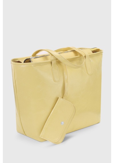 Housebags Cüzdan Aksesuarlı Parlak Sarı Büyük Kapasiteli Suya Dayanıklı Shopper Çanta 282 Sarı