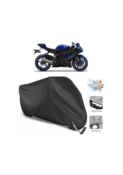 Yamaha Yzf R6 Motosiklet Branda (Bağlantı, Kilit Uyumlu)-Siyah (457277024)