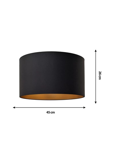 Levaillant Siyah Lambader Şapka & Başlık - İçi Gold Kaplama, 45 Cm Çap, 26 Cm Yükseklik - Özel Üretim & Kusursu Diğer