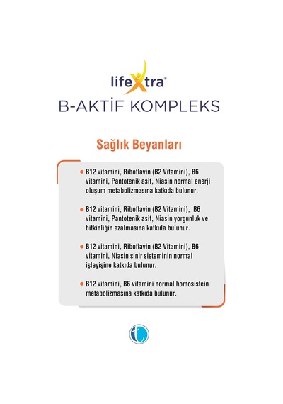 B-aktif Kompleks 60 Bitkisel Kapsül Metilkobalamin Metilfolat P5p R5p İnositol Biotin