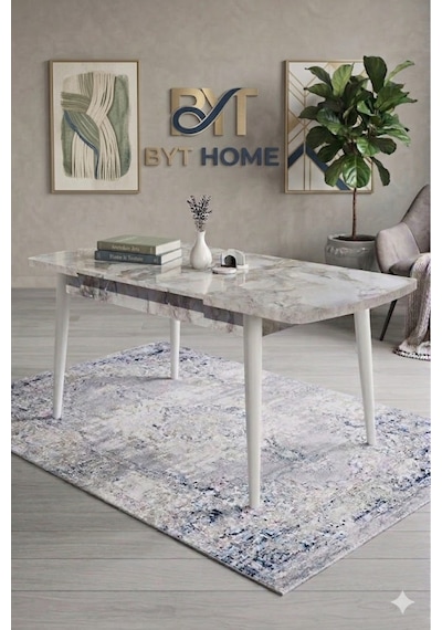 Byt Home Mutfak Masası Açılabilir Masa 6 Kişilik Masa Ahşap Masa Efes Beyaz