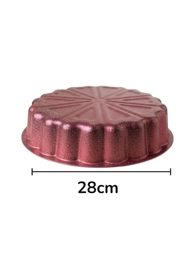 Granit Efektli Kek Kalıbı, Tart Taklıbı Kırmızı 28cm