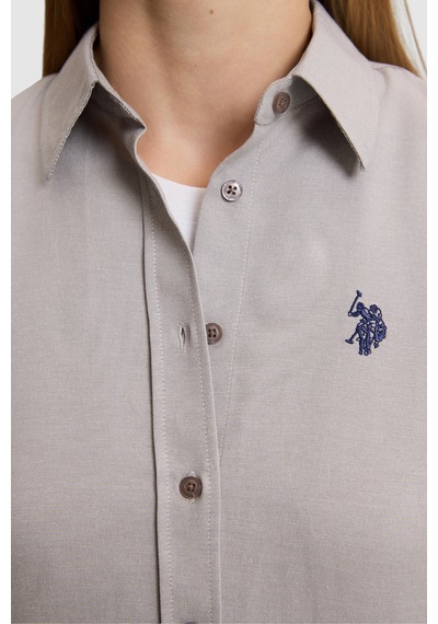 U.S. Polo Assn. Kadın Gri Uzun Kollu Basic Gömlek 50324791-vr024