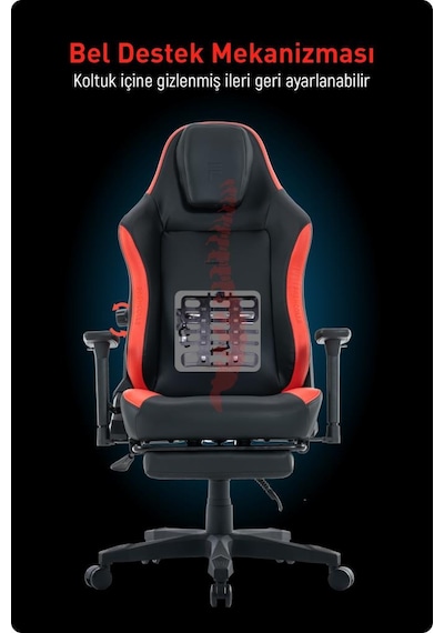 Fashcolle Globe Pro Black-red Oyuncu Koltuğu Siyah - Kırmızı