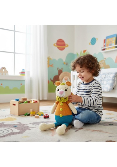 El Yapımı Oyuncak Ayı Bebek Odası Dekoru Çok Renkli