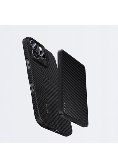 Apple Uyumlu iPhone 16 Pro Max Kılıf M-safeli Karbon Fiber Benks Yeni Seri Montage Armorair Kevlar Siyah