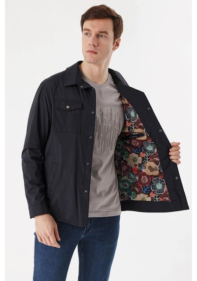 Slim Fit Çıt Çıt Kapamalı Yan Ve Üstten Kapak Cepli Astarlı Ince Baharlık Mont 001