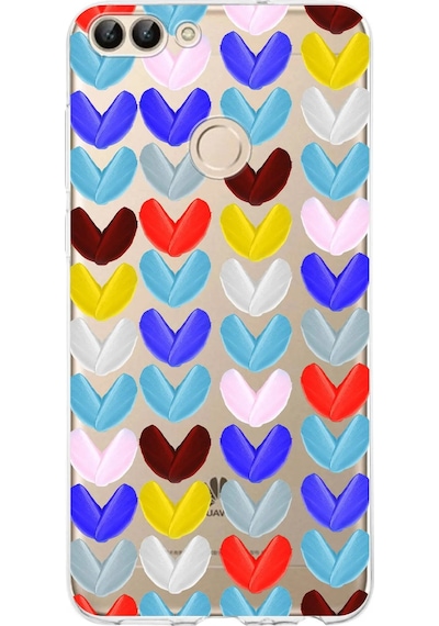Huawei P Smart 2018 İle Uyumlu 1mm Slim Fit Water Color 1 Baskılı Şeffaf Kılıf